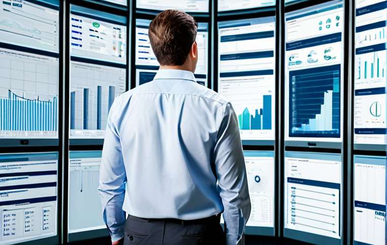 A focused professional IT engineer, fully clothed in a modest business shirt and trousers, standing in a modern, well-lit data center. They are observing a large, multi-panel display. On the left panel, raw, unstructured log data streams chaotically, represented by dense lines of text. On the right panel, the same data is transformed into clear, vibrant visualizations, including organized graphs and actionable dashboards, depicting system health and performance. The scene conveys a sense of transformation from complexity to clarity, emphasizing operational intelligence. perfect anatomy, correct proportions, natural pose, well-formed hands, proper finger count, natural body proportions, professional photography, high quality, safe for work, appropriate content, family-friendly.