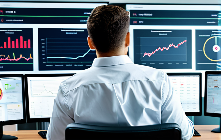 **Real-time Fraud Detection:** "A network security analyst, fully clothed in professional attire, monitoring a real-time dashboard displaying transaction data, highlighting potential fraud alerts. Modern office environment, multiple screens, focused expression, safe for work, appropriate content, perfect anatomy, natural proportions, high quality, professional."