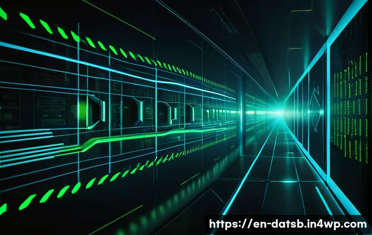 실시간 데이터 처리 파이프라인의 보안 고려사항 - A futuristic data streaming pipeline visualization showing a secure hybrid encryption process: vibra...